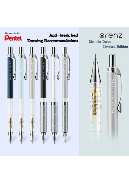 Pembe 0.3mm Pentel Orenz Mekanik Kurşun Kalem 0.2/0.3/0.5mm Manga Elle Çizilmiş Tasarım Simpledays Sınırlı Çizim Öğrencileri Sanat Resim Kroki (Yurt Dışından) fiyatları