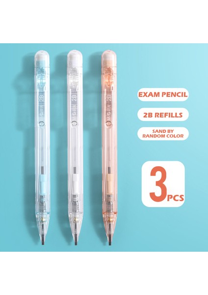 3 Adet J6601 Mg 3 Adet 2b Sınavı Mekanik Test Kalemi 0.9mm Kalem Yedekler Şeffaf Otomatik Kalem Ağaç Işleme Sınavları Çizim Için (Yurt Dışından)