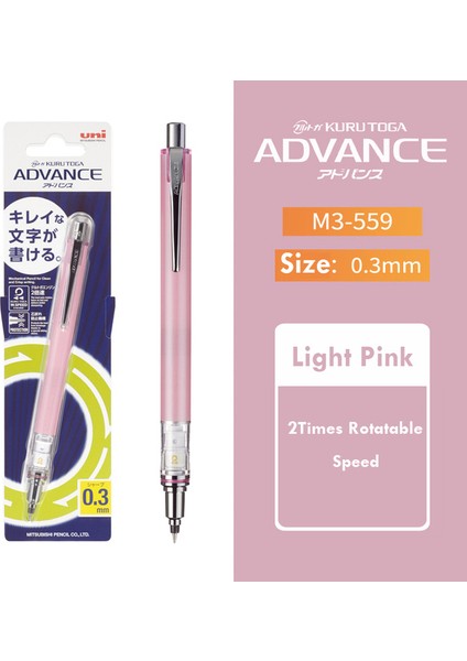 0.3mm Pembe Uni Mekanik Kurşun Kalem Kırtasiye 0.3/0.5/0.7mm Dolum Lapices Otomatik Döner Hareketli Kalem Çift Hızlı Yazma Öğrenci Kaynağı (Yurt Dışından)