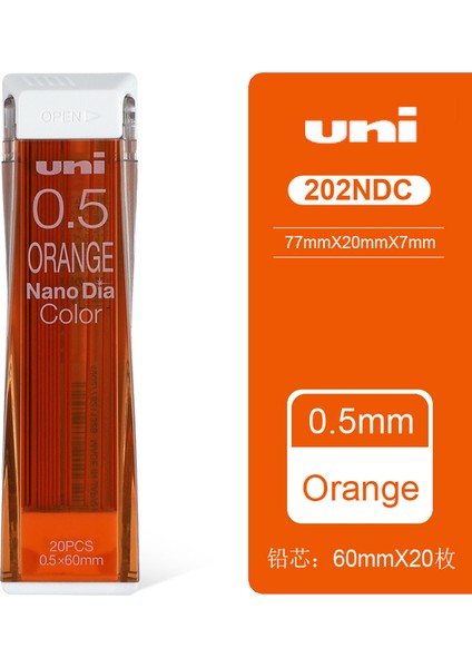 Turuncu 8 Adet Tek Renkli Otomatik Kalem Dolum 202NDC 0.5mm Yüksek Sertlik Nano Dolum Birden Fazla Rengi Silebilir Isteğe Bağlı (Yurt Dışından)