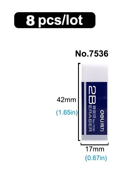 2B-7536 Deli 8 Adet Okul Silgi Kırtasiye Sanat Kroki Çizim Kalem Kauçuk Çocuklar Için Ofis Düzeltme Malzemeleri 4b 2b Silgi Yazma (Yurt Dışından)