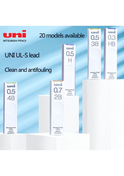 0.5 4b Uni Mekanik Kurşun Kalem Ul-S Zehirli Boya ve Kir Korumalı 0.5/0.3/0.7/0.9mm Yedek Kalın Siyah Leke Tutmayan 4b/hb/2b/2h (Yurt Dışından)