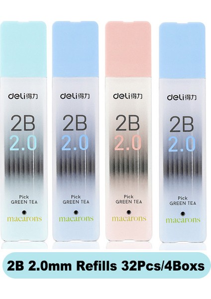 Refill-2b-4bbox Deli 2.0mm Mekanik Kalem Seti Hb 2b Kalemler Çocuklar Için Kurşun Yedekler Çizim El Yazısı Duruş Düzeltme Otomatik Kalem (Yurt Dışından)