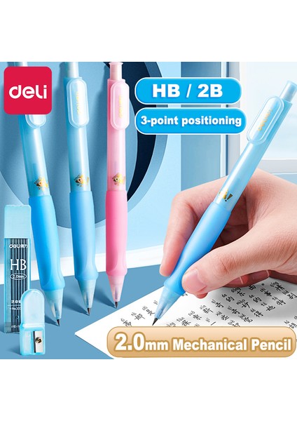 Refill-2b-4bbox Deli 2.0mm Mekanik Kalem Seti Hb 2b Kalemler Çocuklar Için Kurşun Yedekler Çizim El Yazısı Duruş Düzeltme Otomatik Kalem (Yurt Dışından) fiyatları