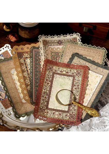 Stil 2 Vintage Içi Boş Dantel Çerçeve Kenar Kağıt Dekor Yazılabilir Kağıt Malzemesi Kağıt Estetik Dekorasyon Scrapbooking Önemsiz Günlük Kaydı (Yurt Dışından)