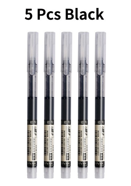 5 Siyah 5/10 Adet Sınav Imza Tükenmez Kalem 0.5mm Siyah Mavi Mürekkep Yüksek Kapasiteli Jel Kalemler Yazmak Için Okul Ofis Kırtasiye Malzemeleri (Yurt Dışından)