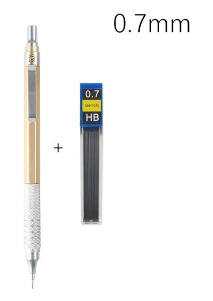 0.7mm Set-Altın Metal Düşük Yerçekimi Otomatik Kalem 0.3/0.5/0.7/2.0mm Profesyonel Çizim Yazma Mekanik Kurşun Kalem Kurşun Ofis Okul Malzemeleri (Yurt Dışından)