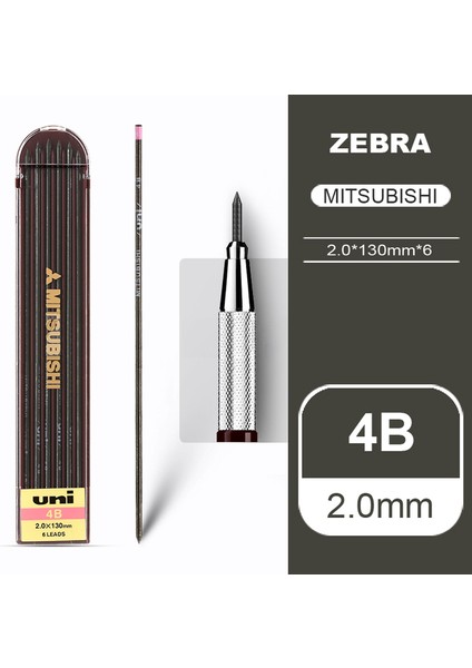 4b 1 Adet Unı Kalem Ucu 2.0mm, MH-500 Mühendislik Tasarımı ve Çizim Için Uygun Kalem Ucu Hb/b/2b/3b/4b/2h/3h/4h/f (Yurt Dışından)