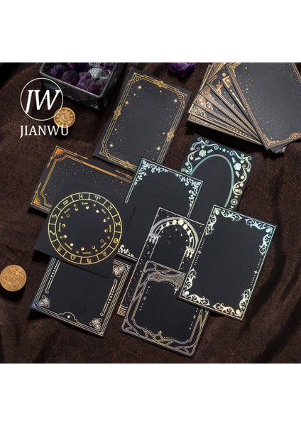 Ptb-Zxfx-01 Jıanwu 20 Sayfa Yaz Ortası Yıldız Serisi Vintage Bronzlaştırıcı Sıcak Gümüş Sınır Siyah Kart Malzemesi Kağıt Yaratıcı Dıy Deco Kırtasiye (Yurt Dışından) modelleri