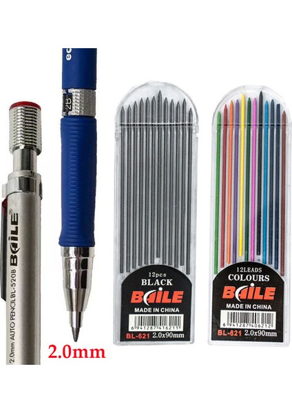 1 Adet Mavi 1 Adet 2.0mm Mekanik Kurşun Kalem 2b Otomatik Kalem Çizim Özel Tasarım Siyah/renkli Yedekler Ofis Okul Yazma Sanat Malzemeleri (Yurt Dışından) modelleri