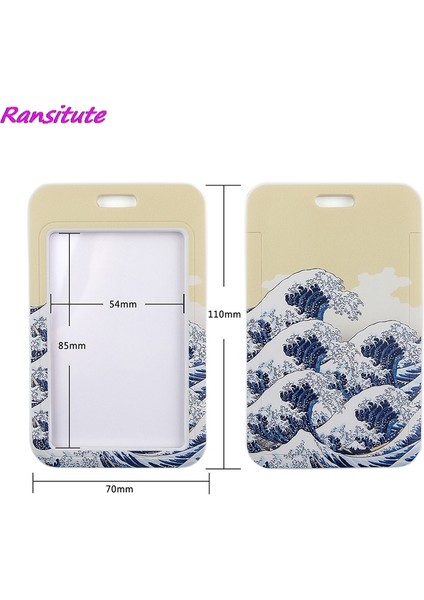 Stil 1 Ransitute R1645 Dalgalar Boyama Sanatı Toka Kordon Kredi Kartı Kımlık Tutucu Rozeti Öğrenci Seyahat Bankası Otobüs Kartvizit Kapağı Rozeti (Yurt Dışından)