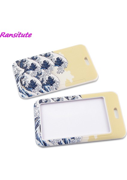 Stil 1 Ransitute R1645 Dalgalar Boyama Sanatı Toka Kordon Kredi Kartı Kımlık Tutucu Rozeti Öğrenci Seyahat Bankası Otobüs Kartvizit Kapağı Rozeti (Yurt Dışından) fırsatları