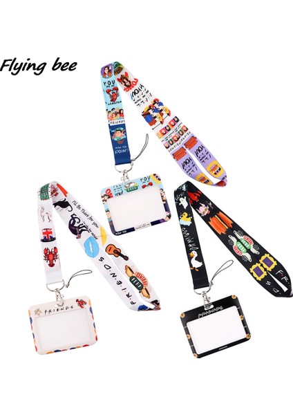 Stil 3 Flyingbee X1994 Tv Programı Arkadaş Yaratıcı Kordon Kart Tutucu Öğrenci Asılı Boyun Telefon Kordon Rozeti Metro Erişim Kartı Tutucu (Yurt Dışından)