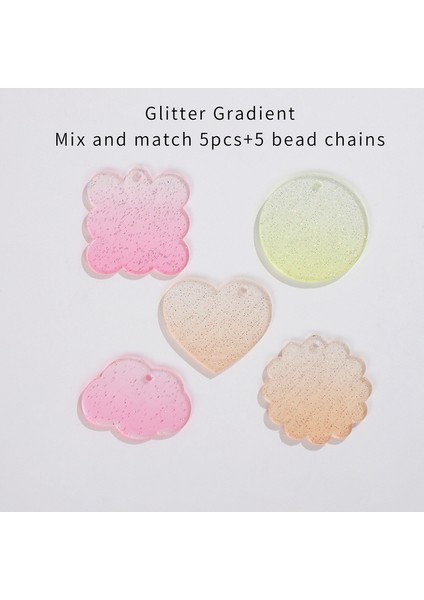 Ysk-Dıygp-02 Sevimli Guka Etiket Degrade Glitter Anahtarlık Şeffaf Akrilik Dekorasyon Kolye Anahtarlık Rozeti Kawaii Kırtasiye Aksesuarları (Yurt Dışından)