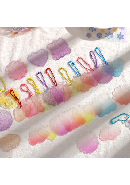 Ysk-Dıygp-02 Sevimli Guka Etiket Degrade Glitter Anahtarlık Şeffaf Akrilik Dekorasyon Kolye Anahtarlık Rozeti Kawaii Kırtasiye Aksesuarları (Yurt Dışından)