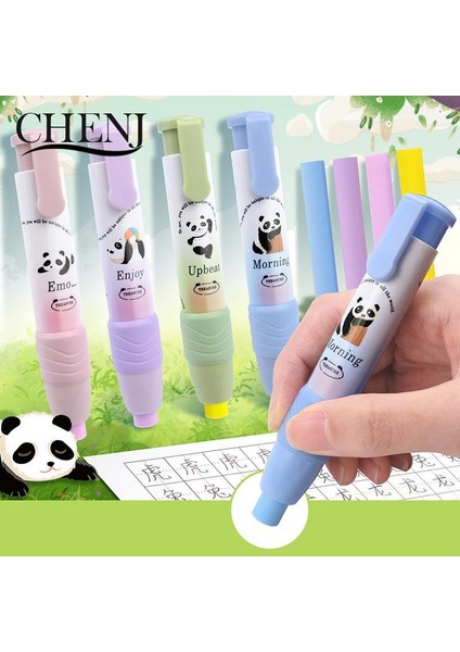 Mor Silgi Sevimli Karikatür Panda Kız Basarak Kurşun Kalem Silgisi Kalem Tipi Silgi Değiştirilebilir Kauçuk Çekirdek Okul Öğrenci Çocuk Hediyeler Ofis Silgi (Yurt Dışından) modelleri