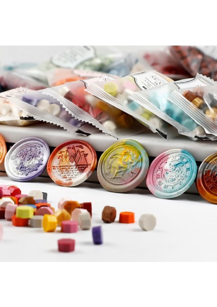 14 Küçük Çantada 100 Sekizgen Balmumu Parçacığı 35G Lake Mühür Balmumu Parçacıkları Renkli Karışık Renkli Sızdırmazlık Balmumu (Yurt Dışından) indirimleri