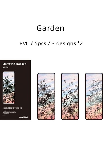 Bahçe 6 Adet Hikaye Pencere Tarafından Kitaplar Için Imleri Pvc Parlak Şeffaf Sayfa Işaretleyici Tutucu Not Okuma Hediye A7105 (Yurt Dışından)