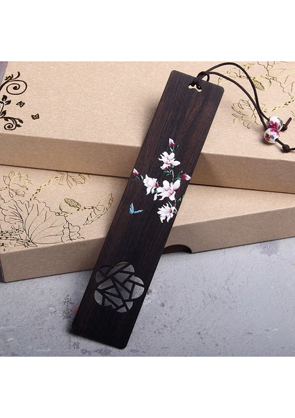 E Retro Çin Tarzı Erik Çiçeği Kelebek Sarıasma Ahşap Kitap Ayracı Okul Okuma Araçları Sayfalandırma Mark Öğrenci Tedarik Kırtasiye (Yurt Dışından)