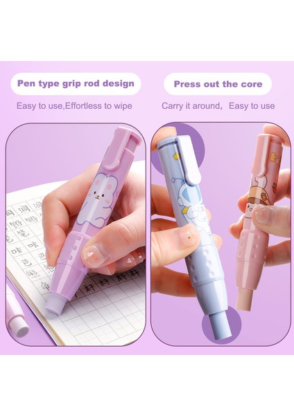 4 Adet-Mavi Dolum Kawaii Geri Çekilebilir Silgi Kalem Kauçuk Yumuşak Dolum Çekirdek Çocuklar Için Sanat Yazma Silgi Kalem Ofis Düzeltme Malzemeleri Kırtasiye (Yurt Dışından) fırsatları