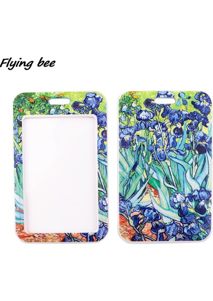 Stil 2 Flyingbee X1771 Van Gogh Sanat Moda Boyunluklar Kımlık Rozeti Tutucu Otobüs Geçiş Kılıfı Kapak Kayma Bankası Kredi Kartı Tutucu Askı Kart Sahibi (Yurt Dışından) modelleri