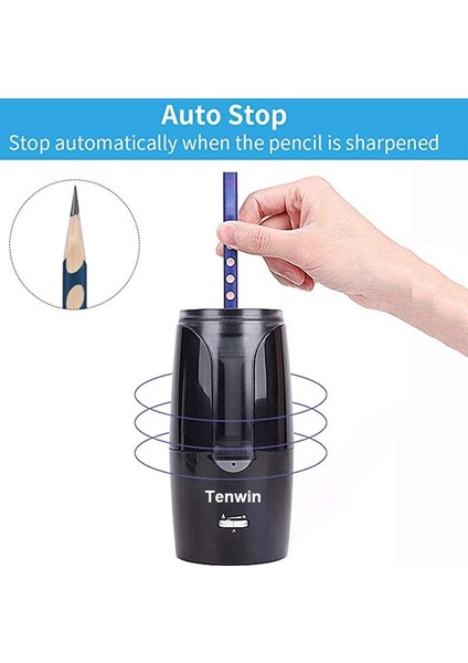 8503 Mavi Tenwin Otomatik Elektrikli Kalemtıraş Renkli Kalemler Için Keskinleştirmek Mekanik Ofis Okul Malzemeleri Kırtasiye Siyah Pembe (Yurt Dışından) fırsatları