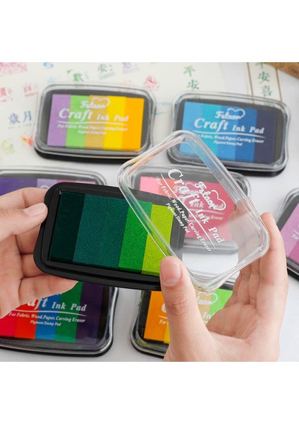 Kırmızı 5 Renk Degrade Renk Inkpad Parmak Boyama Inkpad Pullar Scrapbooks Için Fotoğraf Albümleri Dıy Dekoratif (Yurt Dışından)