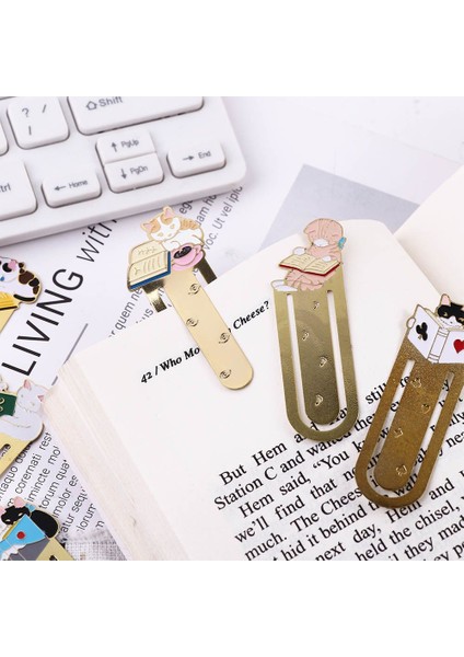 Kahve Kedi 1 Adet Pottering Kedi Japon Karikatür Sevimli Kedi Kawaii Yavru Kedi Kitap Ayracı Metal Kitap Ayracı Okul ve Ofis Malzemeleri Kitap Ayracı (Yurt Dışından) indirimleri