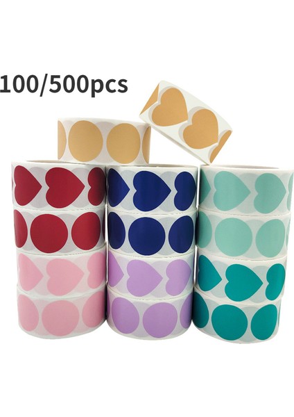 500 Adet Stil 16 100/500 Adet Renkli Yuvarlak/kalp Şekli Çıkartmalar Çocuklar Için Ödül Etiket Kodlama Nokta Etiket Sevgililer Günü Aşk Etiket Hediye Dekor (Yurt Dışından) modelleri