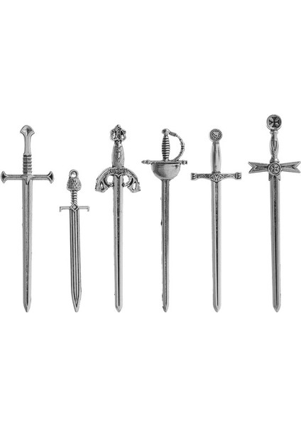 6 Adet 1/6 Adet Yaratıcı Antika Kılıç Bıçak Kitap Ayracı Takılar Dıy Moda Metal Gümüş Kılıç Bıçak Kitap Ayracı Kolye Kitap Klipsi Işaretleyiciler (Yurt Dışından)
