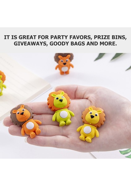 Çeşitli Renk 4X3X1.5 cm 12 Adet Mini Giftsss Küçük Aslan Silgi Çocuklar Karikatür Silgi Narin Şekilli Ödül Plastik Kompakt Kawaii Sevimli (Yurt Dışından) modelleri