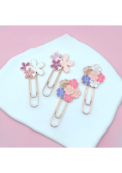 6 Çiçekler Pembe Kawaii Kiraz Çiçeği Ataşlar Nefis Sakura Metal Imleri Sevimli Kitap Sayfası Tutucu Okuma Araçları Kore Kırtasiye Ofis (Yurt Dışından) modelleri