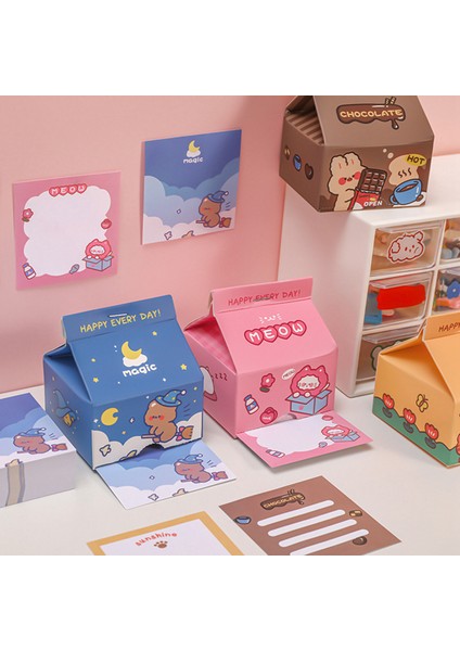 OSS23191BLT1 200 Sayfa/kutu Süt Serisi Kawaii Bloknot Sevimli Yapışkan Not Kağıdı Karikatür Çocuklar Için Okul Malzemeleri Kırtasiye Mesaj Notu (Yurt Dışından) fiyatları