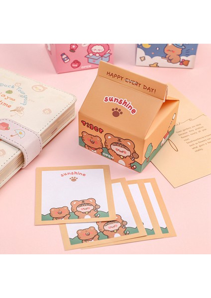 OSS23191BLT1 200 Sayfa/kutu Süt Serisi Kawaii Bloknot Sevimli Yapışkan Not Kağıdı Karikatür Çocuklar Için Okul Malzemeleri Kırtasiye Mesaj Notu (Yurt Dışından) modelleri