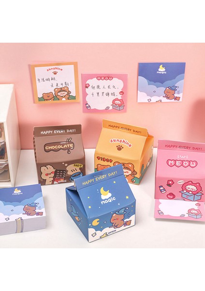 OSS23191BLT1 200 Sayfa/kutu Süt Serisi Kawaii Bloknot Sevimli Yapışkan Not Kağıdı Karikatür Çocuklar Için Okul Malzemeleri Kırtasiye Mesaj Notu (Yurt Dışından) fırsatları