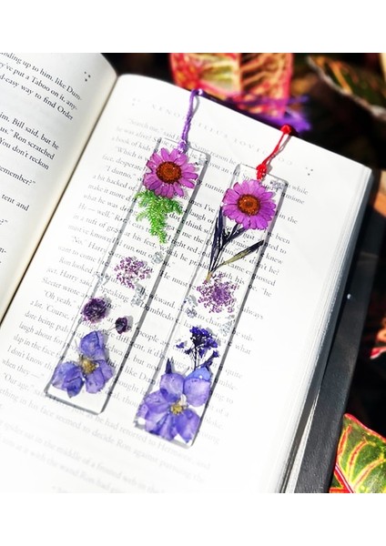 M Kişiselleştirilmiş Kitap Ayracı Şeffaf Çiçek Tutkal Kitap Aksesuarları Estetik Sanatsal Kırtasiye Öğrenci Malzemeleri Okuma Arkadaşı (Yurt Dışından)