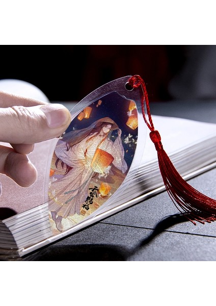 Stil 4 Anime Cennet Yetkilinin Nimet Yaprak Şekli Yer Imleri Tian Guan Ci Fu Su Geçirmez Şeffaf Pvc Kitap Ayraçları Hediye (Yurt Dışından)