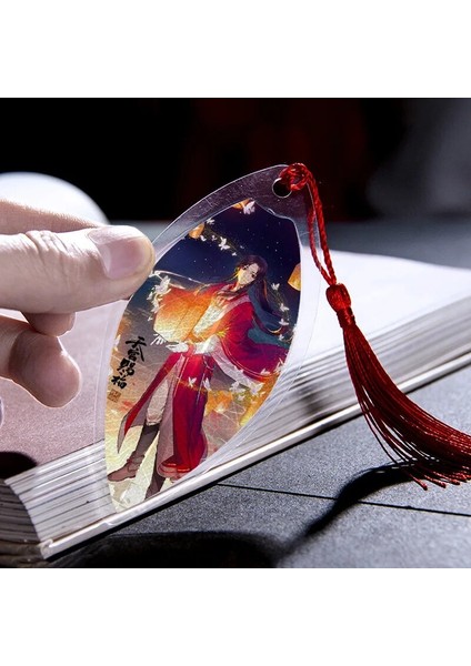 Stil 4 Anime Cennet Yetkilinin Nimet Yaprak Şekli Yer Imleri Tian Guan Ci Fu Su Geçirmez Şeffaf Pvc Kitap Ayraçları Hediye (Yurt Dışından)