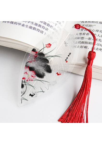 M Çin Yaprağı Tasarım Kitap Ayracı Arkadaşlar Için Püsküller ile Öğrenciler Hediye Kitaplar Için Klasik Tarzı Kitap Ayraçları Okul Malzemeleri (Yurt Dışından)