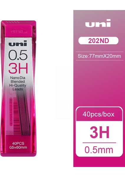 0.5mm 3h Unı Mekanik Kurşun Kalem 0.5 0.3 0.7mm Nano Elmas Ekstra Sert Kalem Çekirdeği 202ND Kırılması Kolay Değil Hb/2b/2h Kırtasiye (Yurt Dışından)