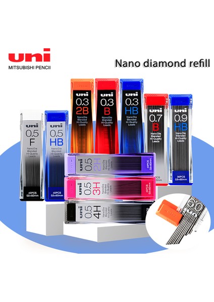 0.5mm 3h Unı Mekanik Kurşun Kalem 0.5 0.3 0.7mm Nano Elmas Ekstra Sert Kalem Çekirdeği 202ND Kırılması Kolay Değil Hb/2b/2h Kırtasiye (Yurt Dışından) fiyatları