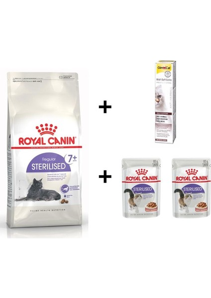 +7 Yaş Üzeri Kısırlaştırılmış Kedi Maması 1,5 kg + 2 Adet Rc Yaş Mama 85 gr