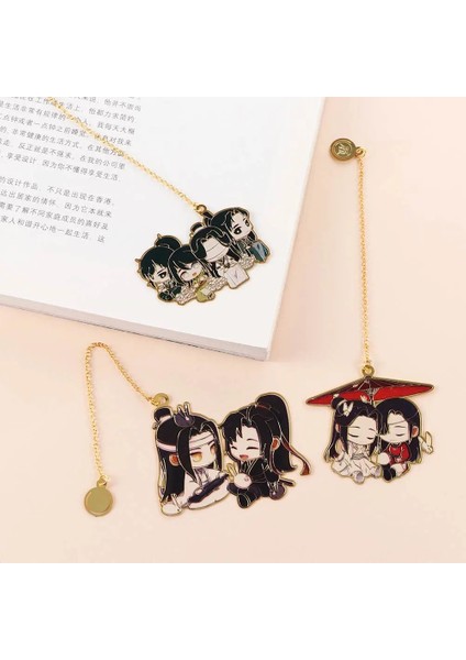B 3 Evcilleştirilmemiş Mo Dao Zu Shi Şeytani Yetiştiriciliğin Büyük Ustası Wei Wuxian Lan Wangji Metal Oyma Kitap Ayracı (Yurt Dışından)