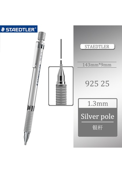 925-25 1.3mm Almanya Staedtler 925 25/35 Metal Çubuk Çizim Otomatik Hareketli Kalem Metal Çubuk Çizim Kalemi 0.3/0.5/0.7/0.9 (Yurt Dışından)