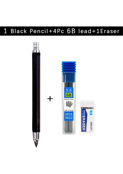 Siyah Kalem Seti - 6b Mekanik Kurşun Kalem 5.6mm 2b/4b/6b/8b Graffiti Çizim Tarama Otomatik Kalemler Profesyonel Boyama Yazma Malzemeleri Için Set (Yurt Dışından)