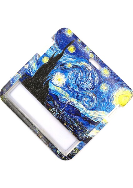 Stil 5 Sanat Van Gogh Yağlıboya Yıldızlı Gökyüzü Kart Tutucu Kadın Erkek Iş Kordon Rozeti Kadın Öğrenci Kordon Kımlık Adı Kart Tutucu Çanta (Yurt Dışından) fırsatları