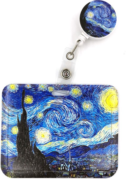 Stil 5 Sanat Van Gogh Yağlıboya Yıldızlı Gökyüzü Kart Tutucu Kadın Erkek Iş Kordon Rozeti Kadın Öğrenci Kordon Kımlık Adı Kart Tutucu Çanta (Yurt Dışından) indirimleri