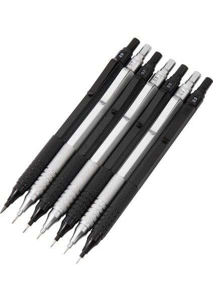 0.5mm Set-Siyah Metal Düşük Yerçekimi Otomatik Kalem 0.3/0.5/0.7/2.0mm Profesyonel Çizim Yazma Mekanik Kurşun Kalem Kurşun Ofis Okul Malzemeleri (Yurt Dışından)