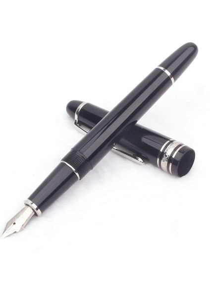 SILVER-FOUNTAIN-145 Monte Meisterstuck Koleksiyonu Siyah Reçine Tükenmez Blance MB Rollerball Kalemler Platin Kaplamalı Inlay Serisi Numara 163 Kutuyu Ver (Yurt Dışından)