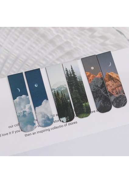 D 2 Parça Alacakaranlık Orman Manzara Manyetik Kitap Ayraçları Mıknatıs Sayfa Işaretleyicileri Öğrenciler Okuma Için Çeşitli Kitap Ayraçları Set (Yurt Dışından) fırsatları